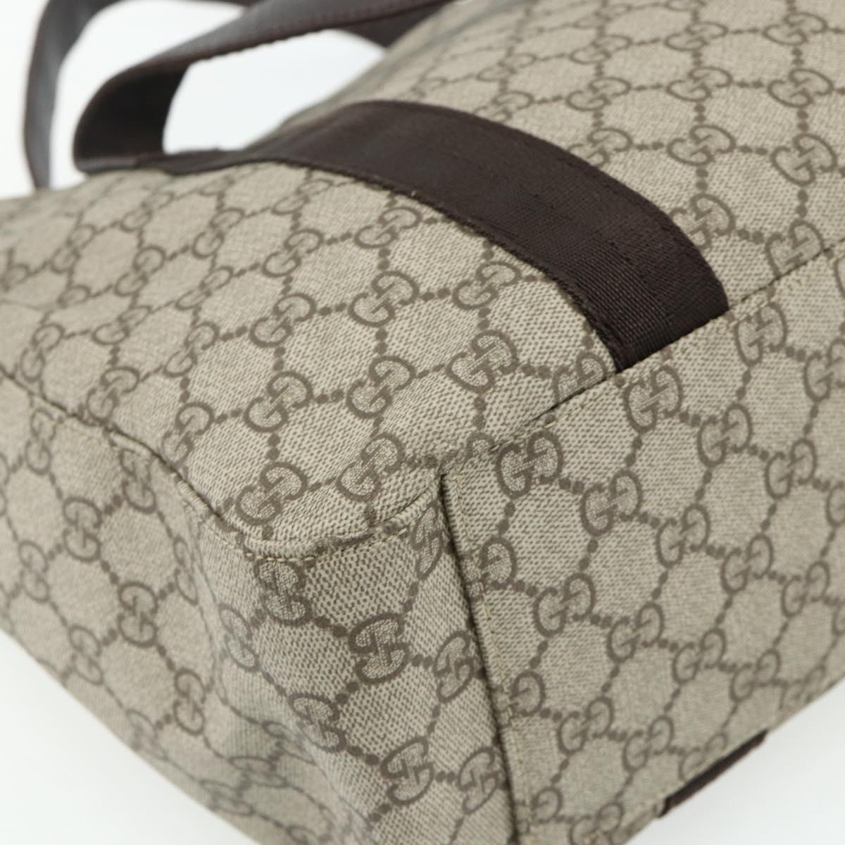 GUCCI GG Supreme Tote Bag PVC Beige 141624 Auth 179266A