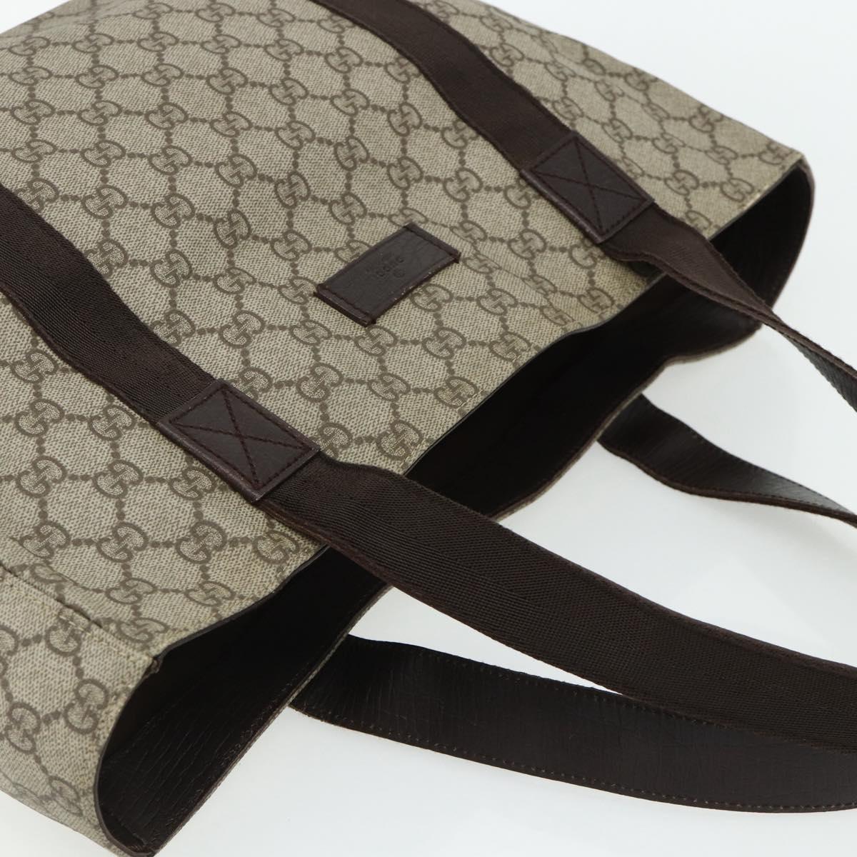 GUCCI GG Supreme Tote Bag PVC Beige 141624 Auth 179266A