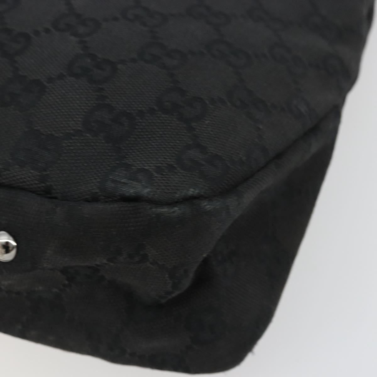 GUCCI GG Canvas Hand Bag Black Silver 132260 Auth 179267A
