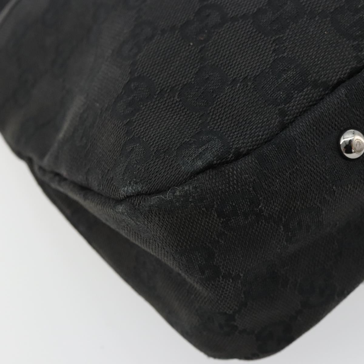 GUCCI GG Canvas Hand Bag Black Silver 132260 Auth 179267A