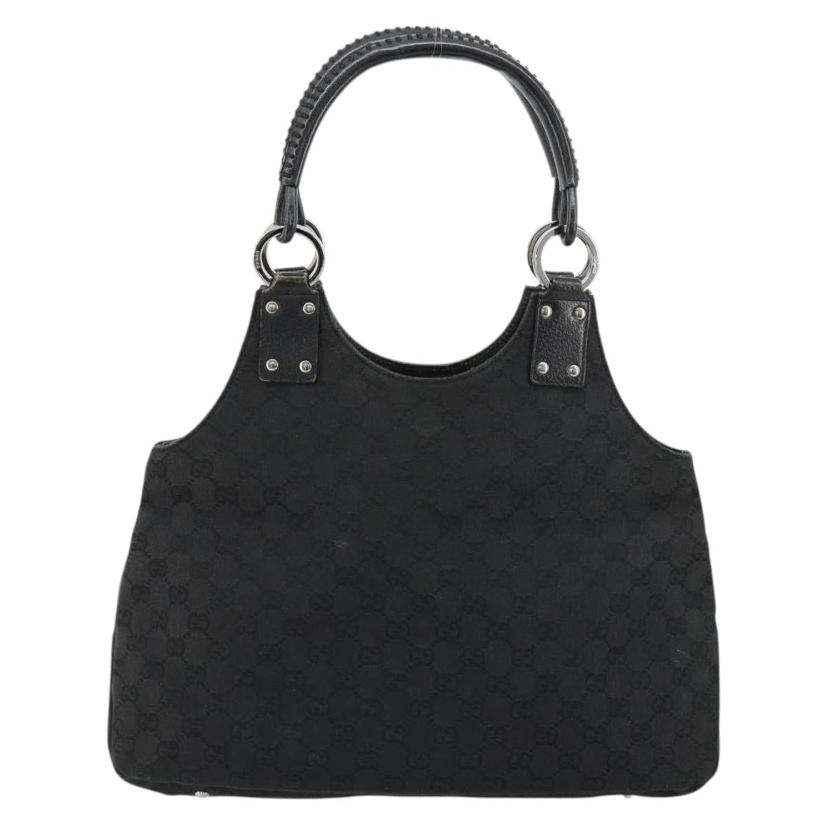 GUCCI GG Canvas Hand Bag Black Silver 132260 Auth 179267A