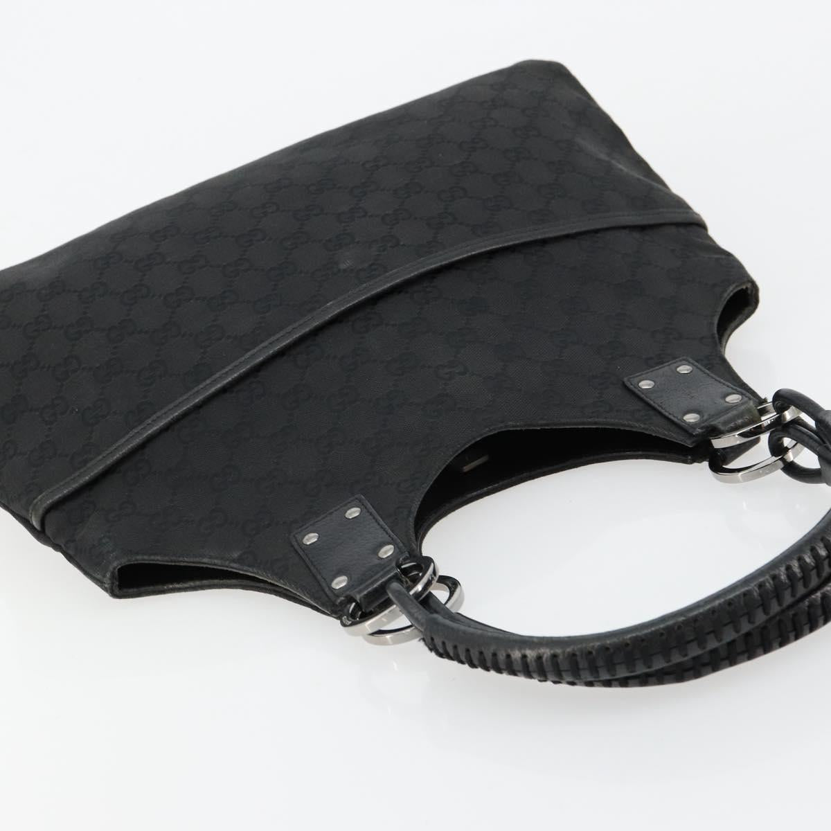 GUCCI GG Canvas Hand Bag Black Silver 132260 Auth 179267A