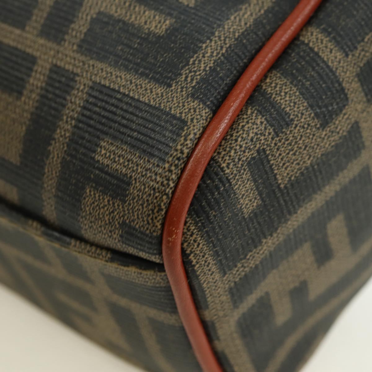 FENDI Zucca Canvas Shoulder Bag Black Brown Auth 179273V