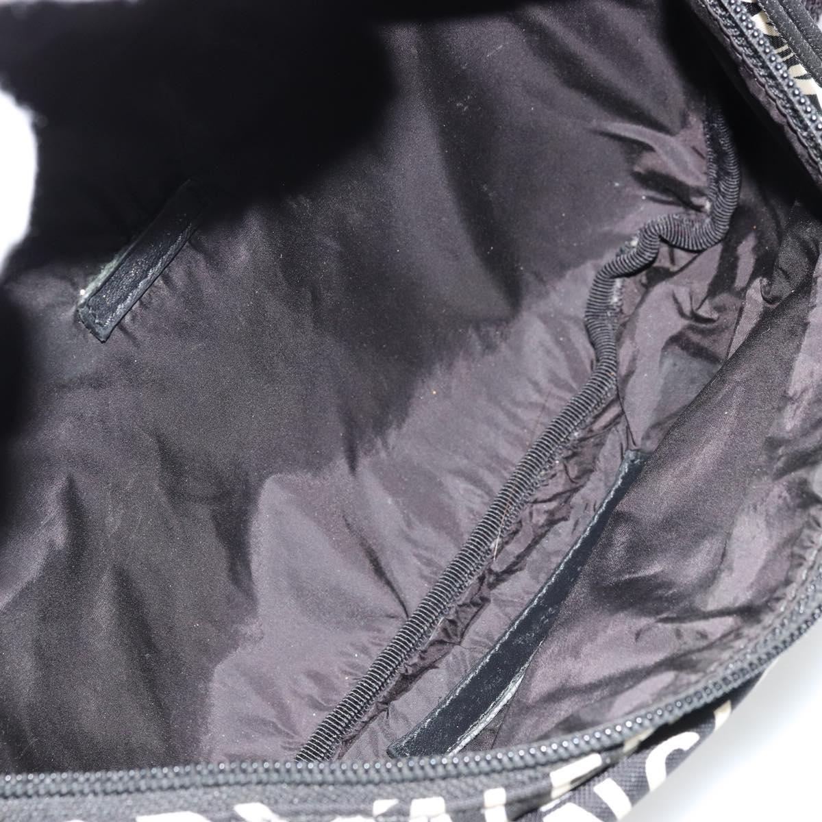 BALENCIAGA Body Bag Canvas Black Silver Auth 179277A