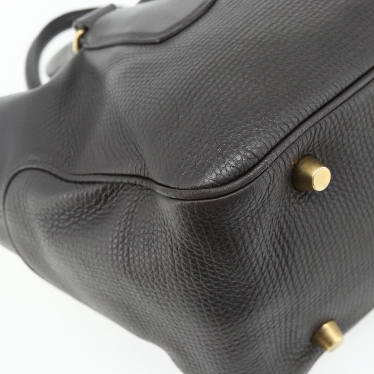 CELINE New Boogie Bag Hand Bag Leather Brown Gold Auth 179282A