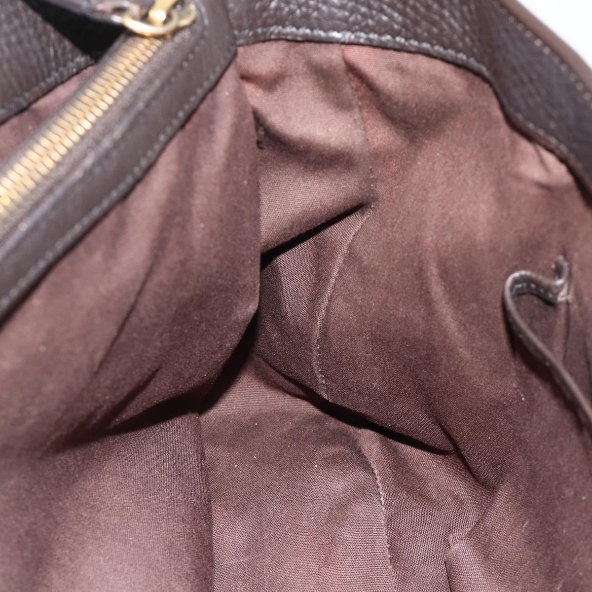 CELINE New Boogie Bag Hand Bag Leather Brown Gold Auth 179282A
