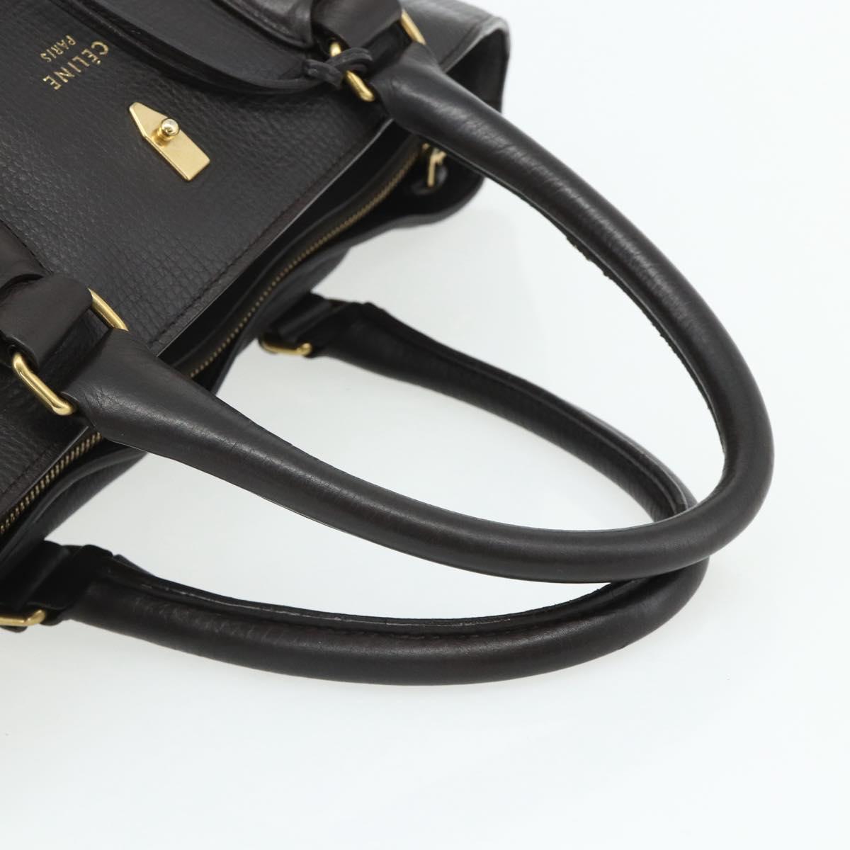 CELINE New Boogie Bag Hand Bag Leather Brown Gold Auth 179282A