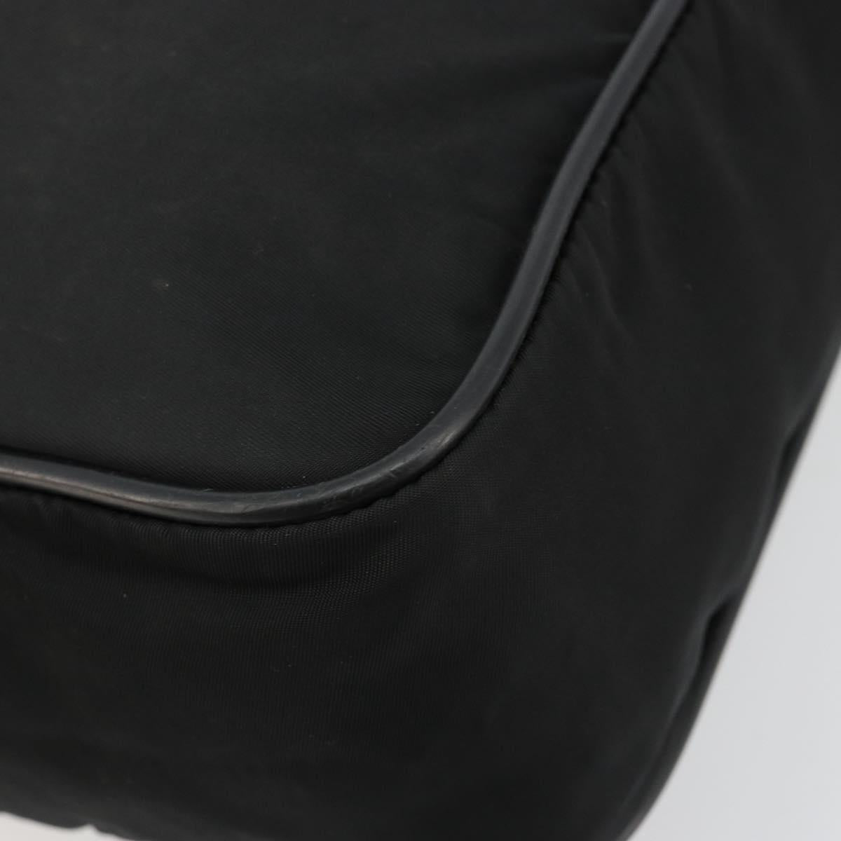 PRADA Shoulder Bag Nylon Black Silver Auth 179291