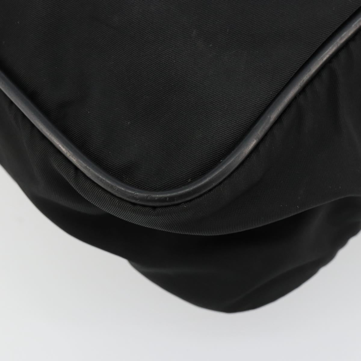 PRADA Shoulder Bag Nylon Black Silver Auth 179291