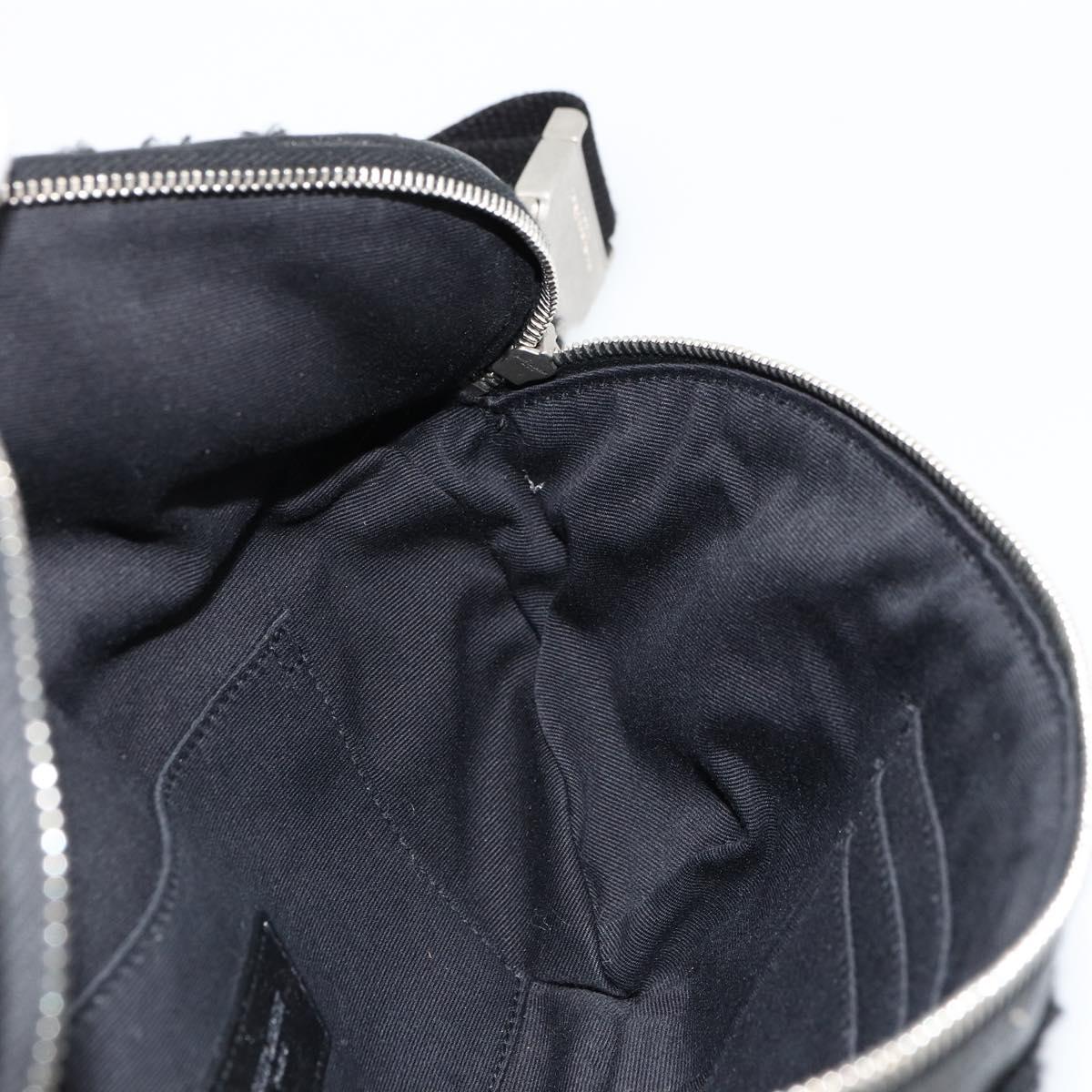 SAINT LAURENT Bore Waist bag Cotton Black Silver Auth 179295A