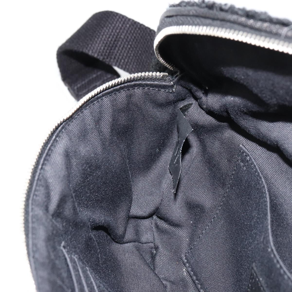 SAINT LAURENT Bore Waist bag Cotton Black Silver Auth 179295A