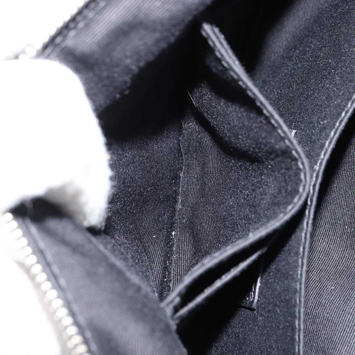 SAINT LAURENT Bore Waist bag Cotton Black Silver Auth 179295A