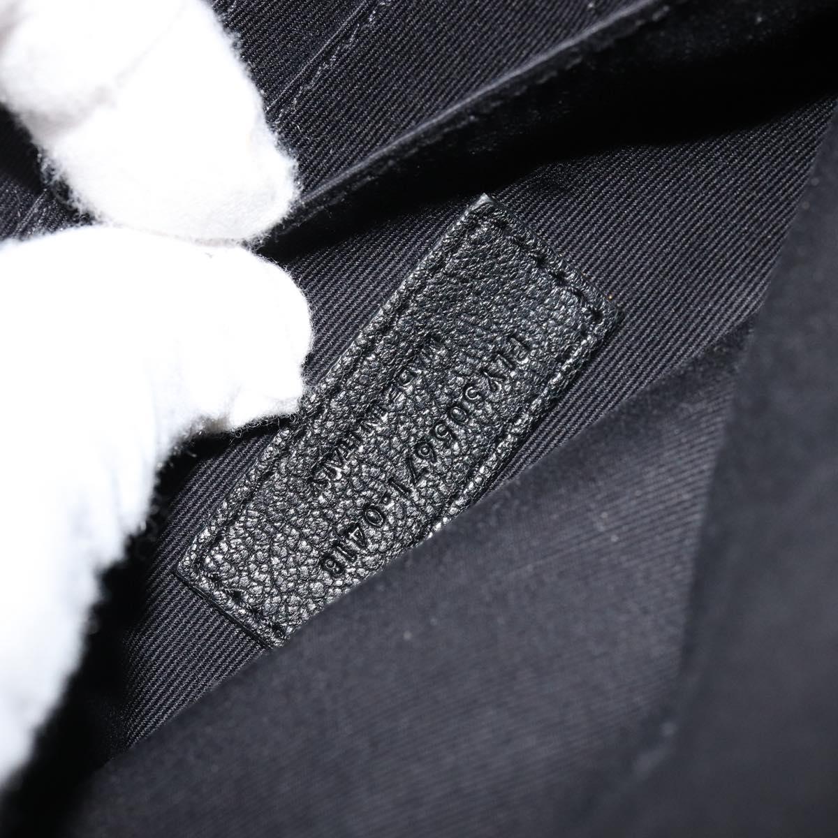 SAINT LAURENT Bore Waist bag Cotton Black Silver Auth 179295A