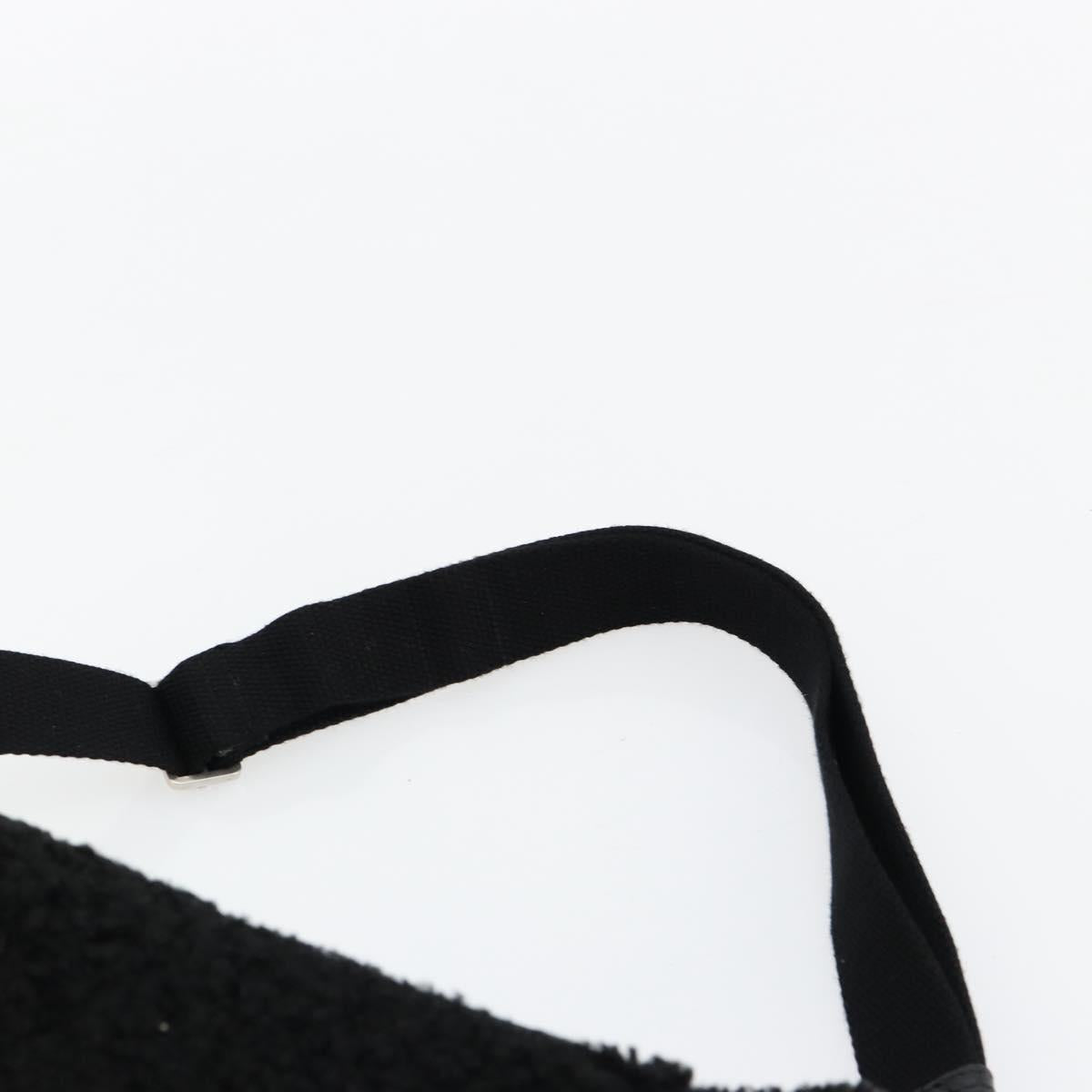 SAINT LAURENT Bore Waist bag Cotton Black Silver Auth 179295A