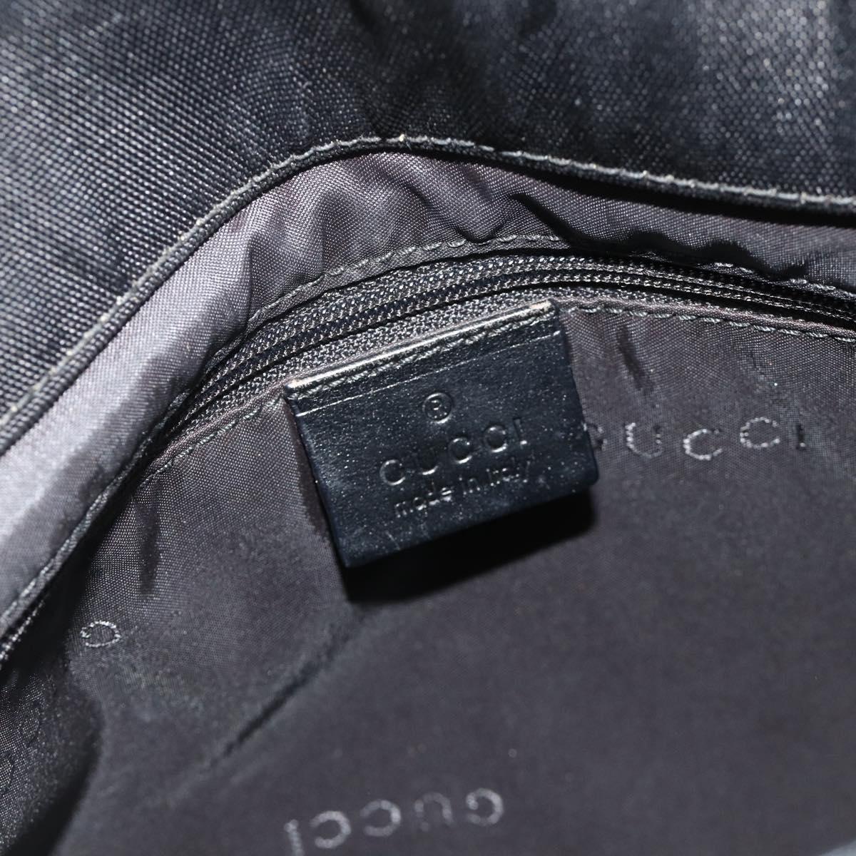 GUCCI Bamboo Hand Bag Nylon Black Silver 002 1016 Auth 179302