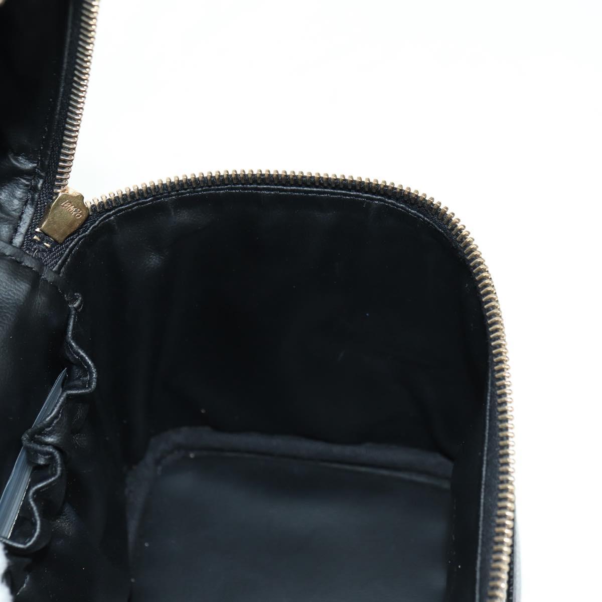 CHANEL Vanity Hand Bag Caviar Skin Black Gold CC Auth 179303SAV