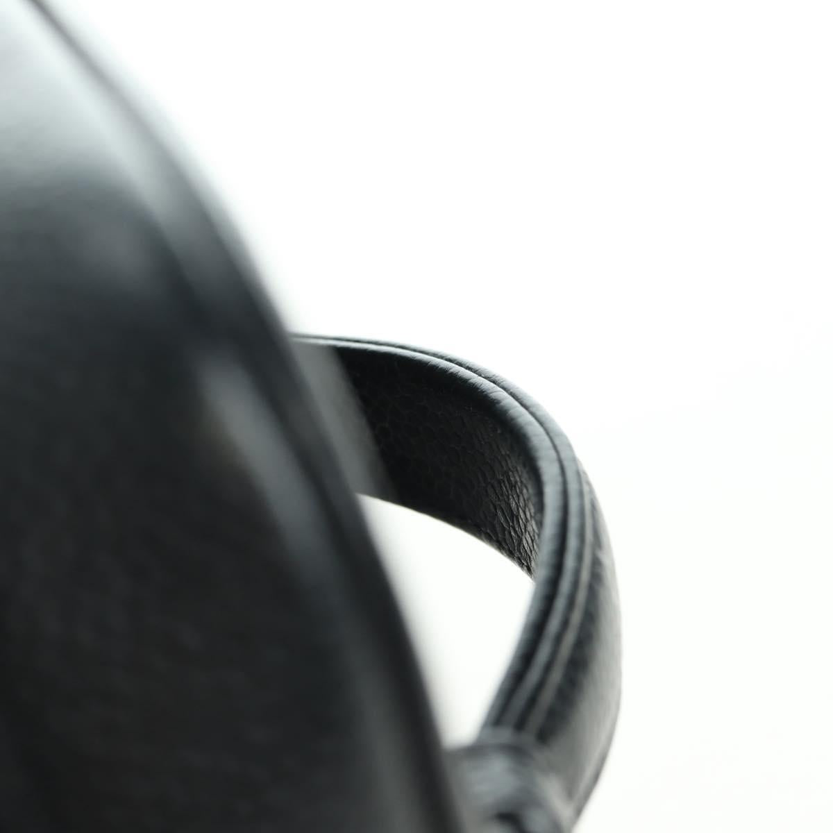 CHANEL Vanity Hand Bag Caviar Skin Black Gold CC Auth 179303SAV