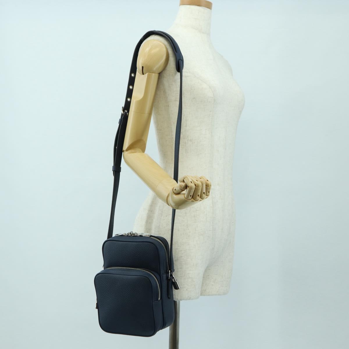 LOUIS VUITTON Amazon Shoulder Bag Taurillon Leather Navy M54302 LV Auth 179307SV