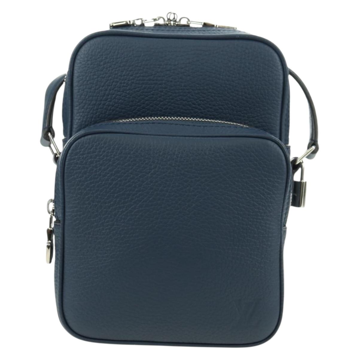 LOUIS VUITTON Amazon Shoulder Bag Taurillon Leather Navy M54302 LV Auth 179307SV