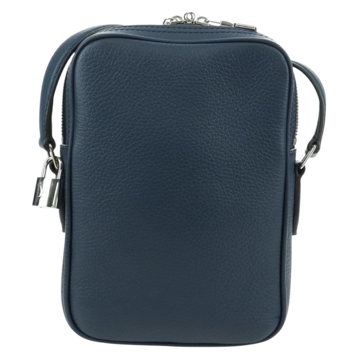 LOUIS VUITTON Amazon Shoulder Bag Taurillon Leather Navy M54302 LV Auth 179307SV