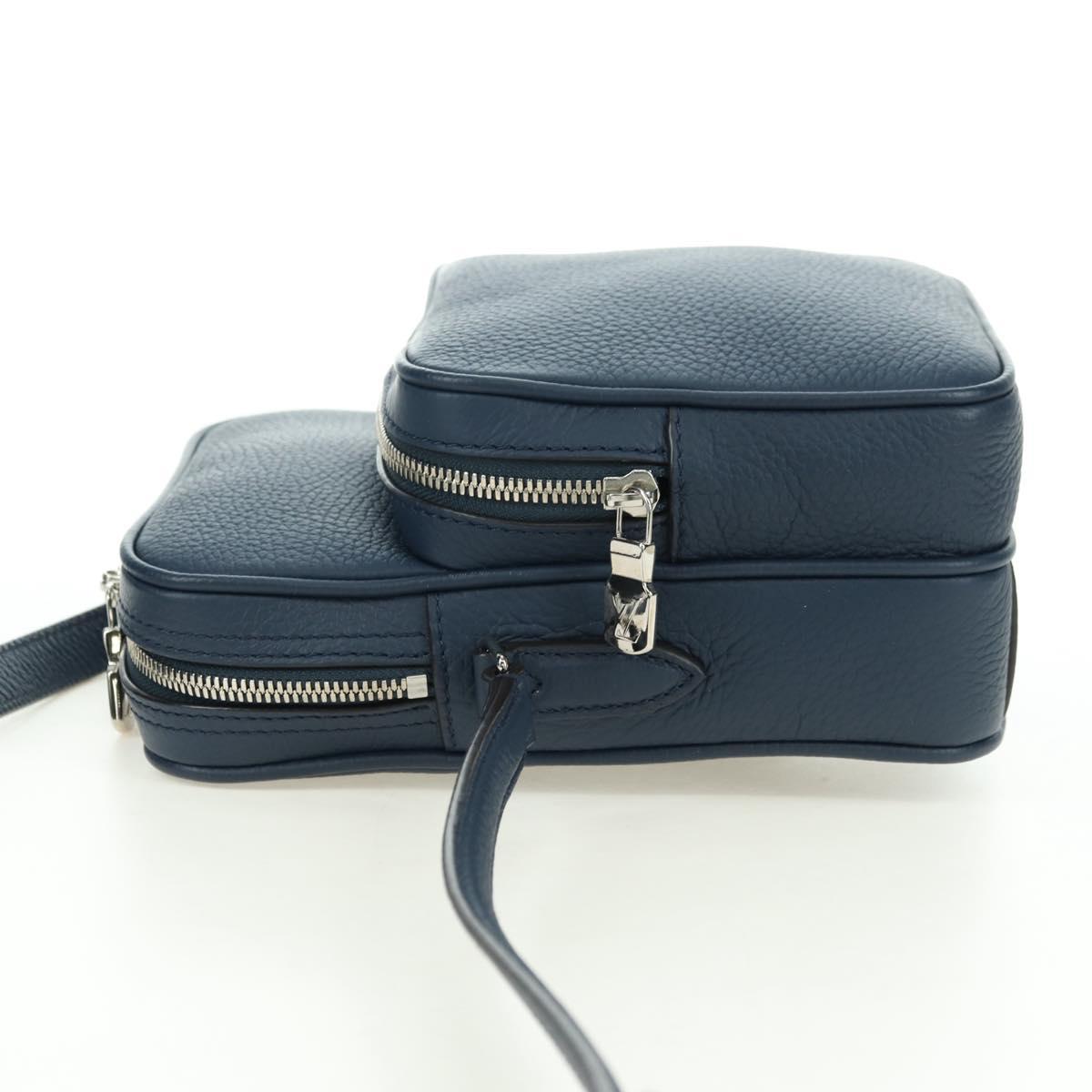 LOUIS VUITTON Amazon Shoulder Bag Taurillon Leather Navy M54302 LV Auth 179307SV