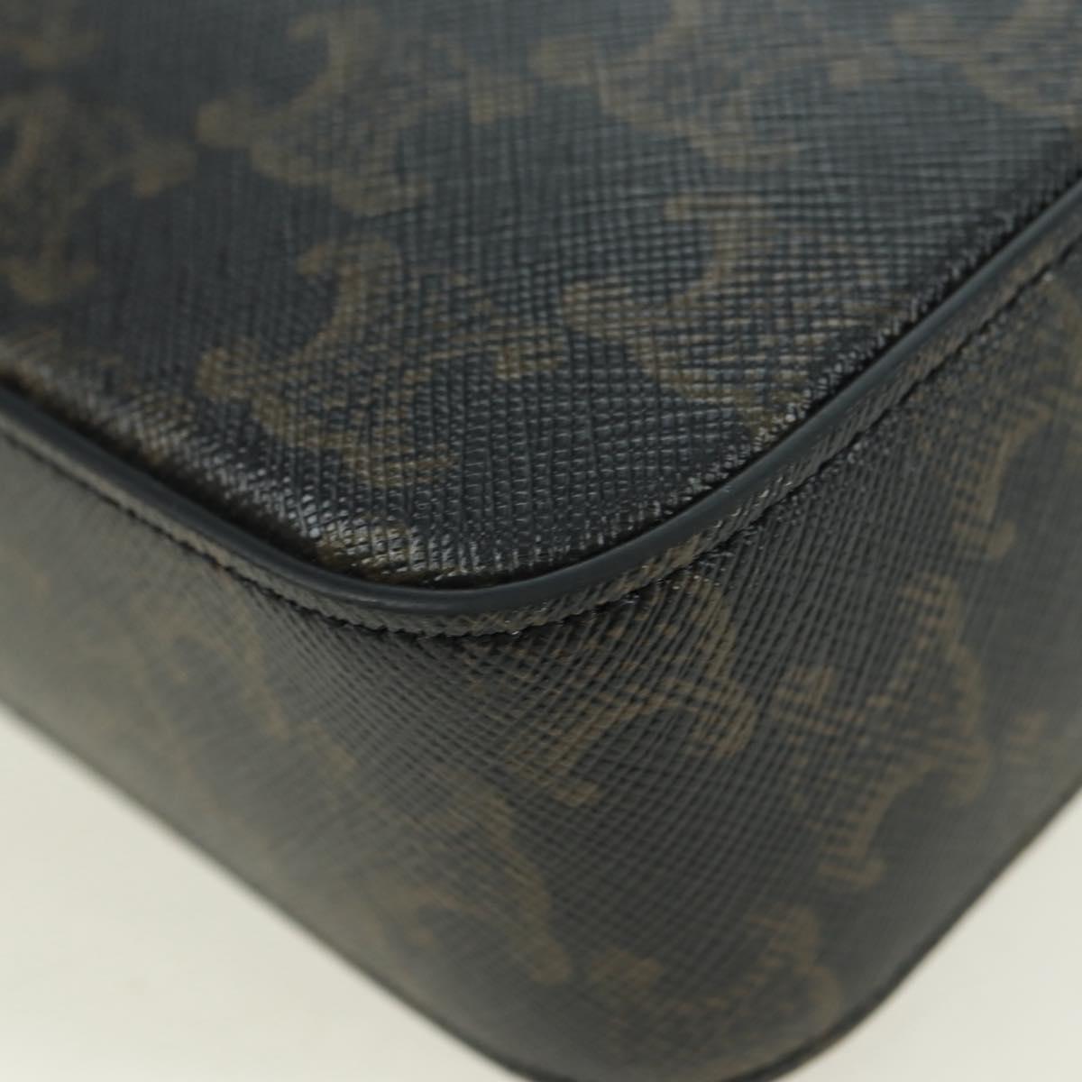 CELINE Triomphe Shoulder Bag PVC Leather Black Silver Auth 179311M