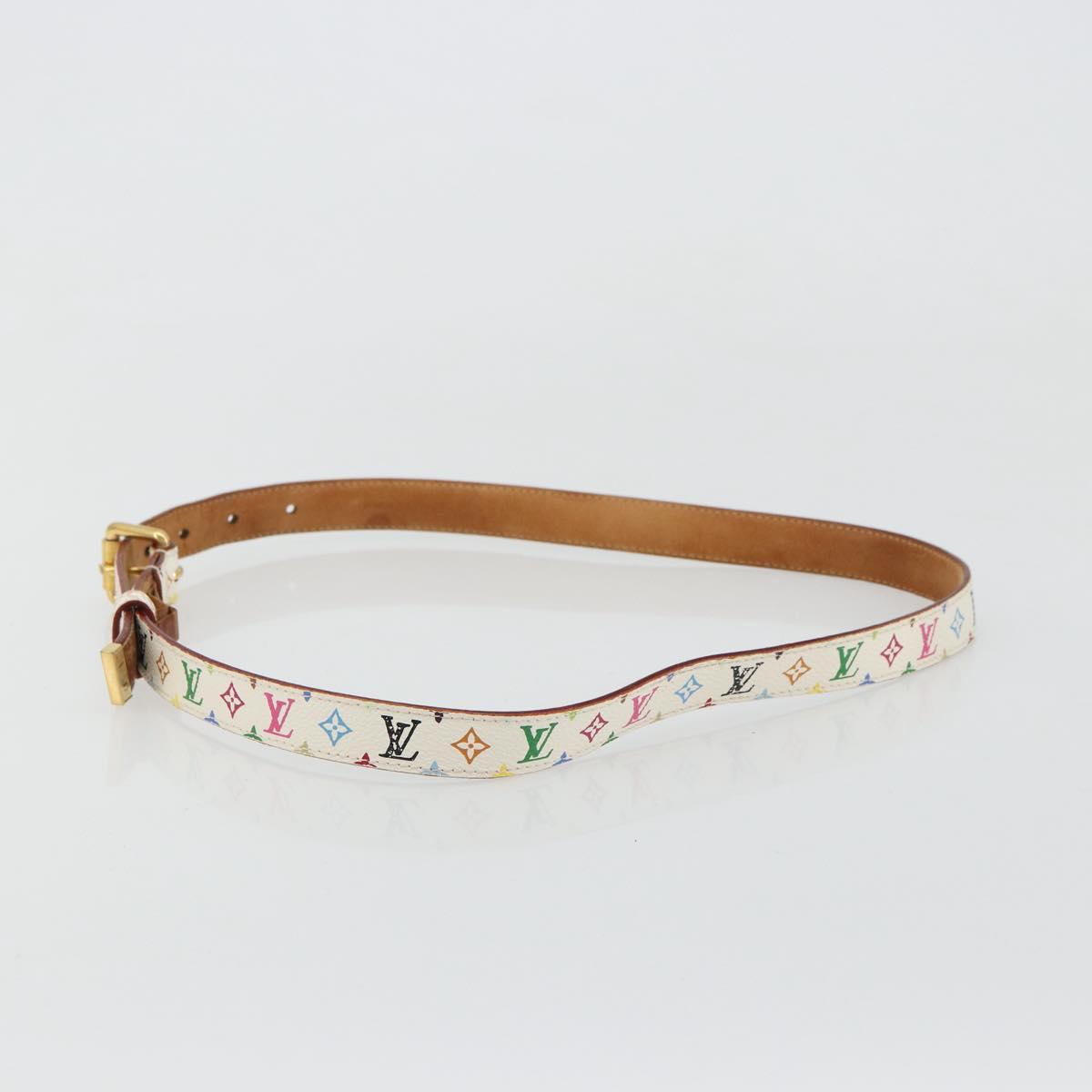 LOUIS VUITTON Monogram Multicolor Ceinture Care Belt White M9272W LV Auth 179316