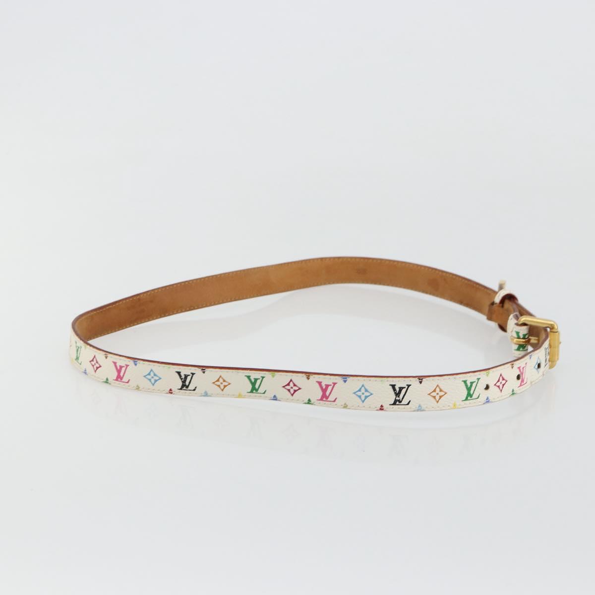 LOUIS VUITTON Monogram Multicolor Ceinture Care Belt White M9272W LV Auth 179316
