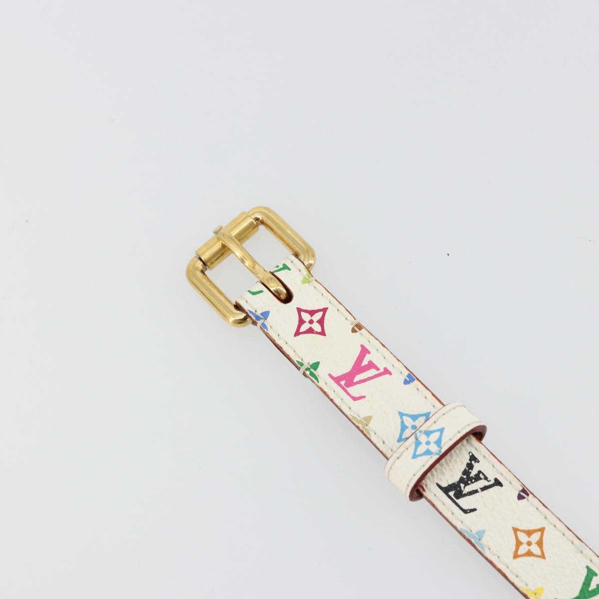 LOUIS VUITTON Monogram Multicolor Ceinture Care Belt White M9272W LV Auth 179316