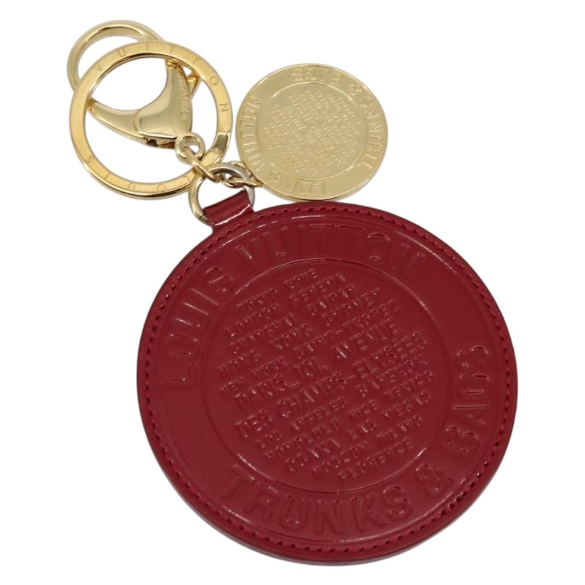 LOUIS VUITTON Vernis Porte Cles Ron T&B Key Holder Red M93605 LV Auth 179318A