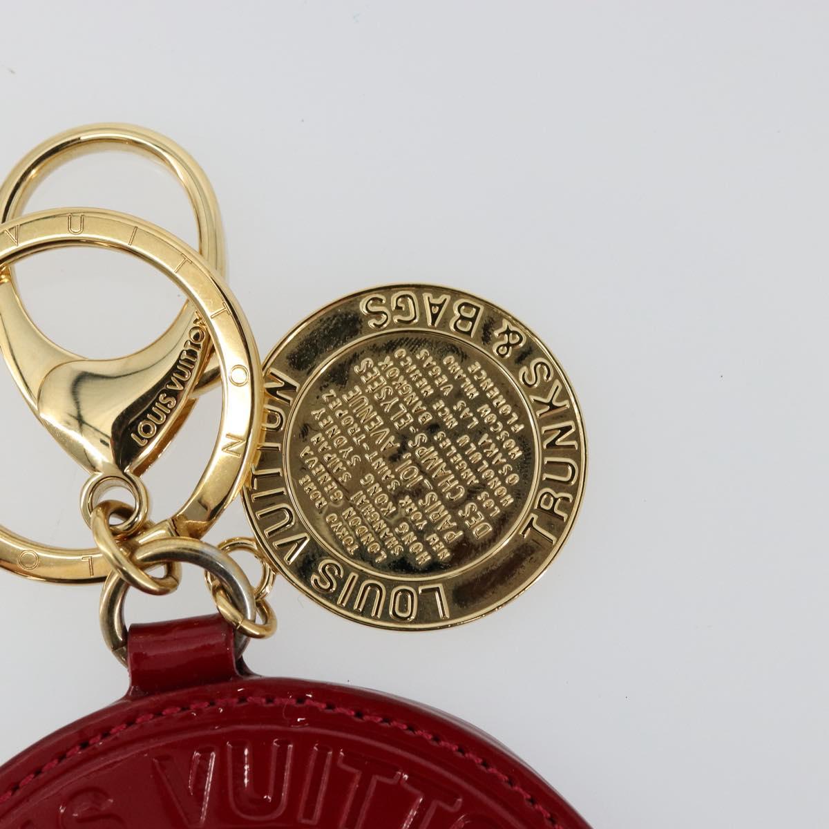 LOUIS VUITTON Vernis Porte Cles Ron T&B Key Holder Red M93605 LV Auth 179318A