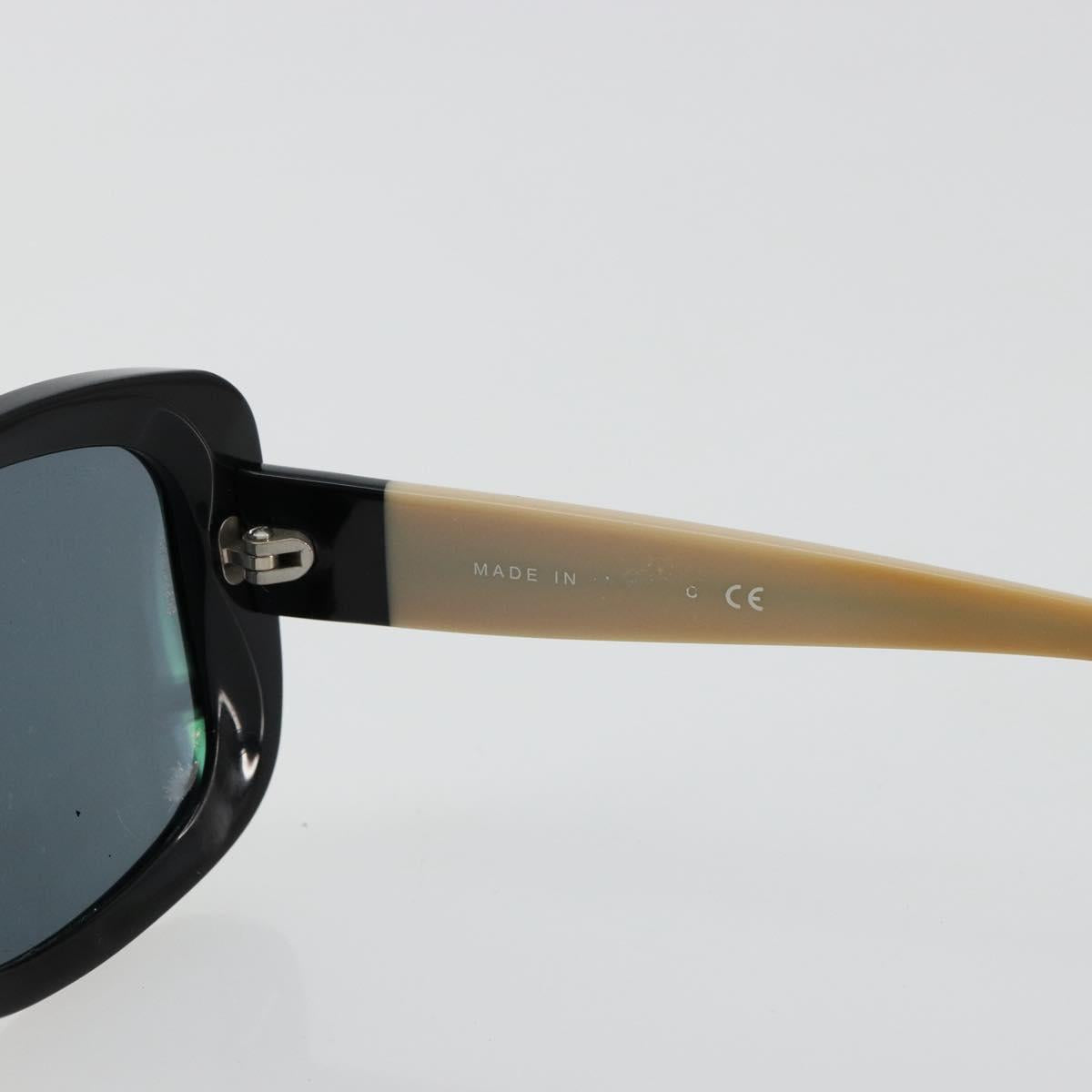 CHANEL COCO Mark Sunglasses plastic Beige Black CC Auth 179322