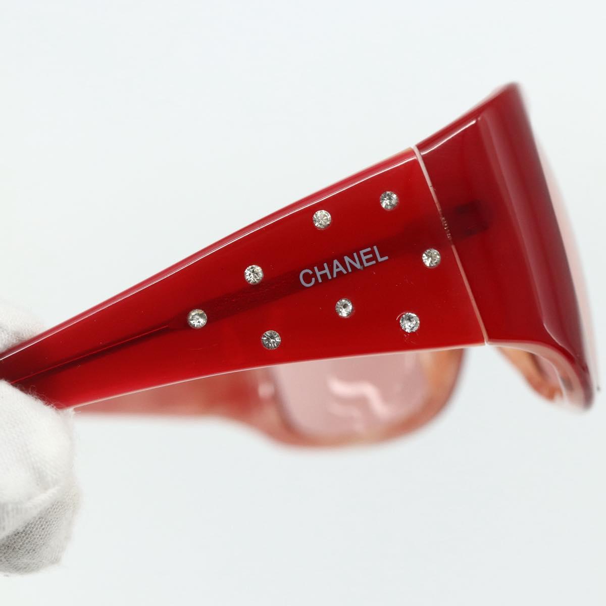 CHANEL Sunglasses plastic Red CC Auth 179323A