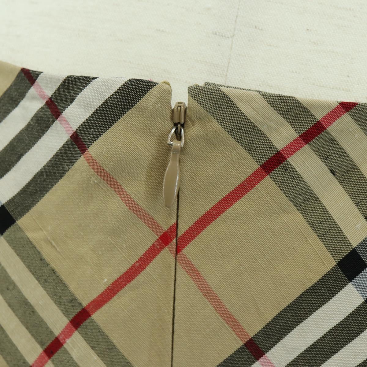 BURBERRY One Piece Nova Check Linen Rayon Beige Auth 179324A