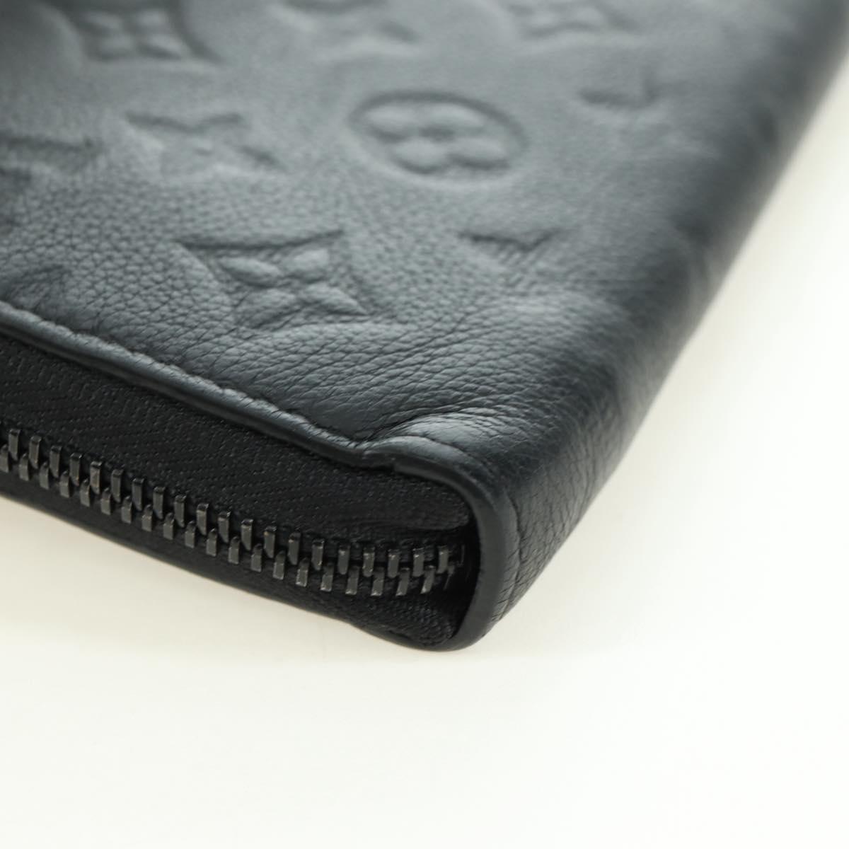LOUIS VUITTON Empreinte Zippy Wallet Horizontal Wallet Black M11721 Auth 179337M