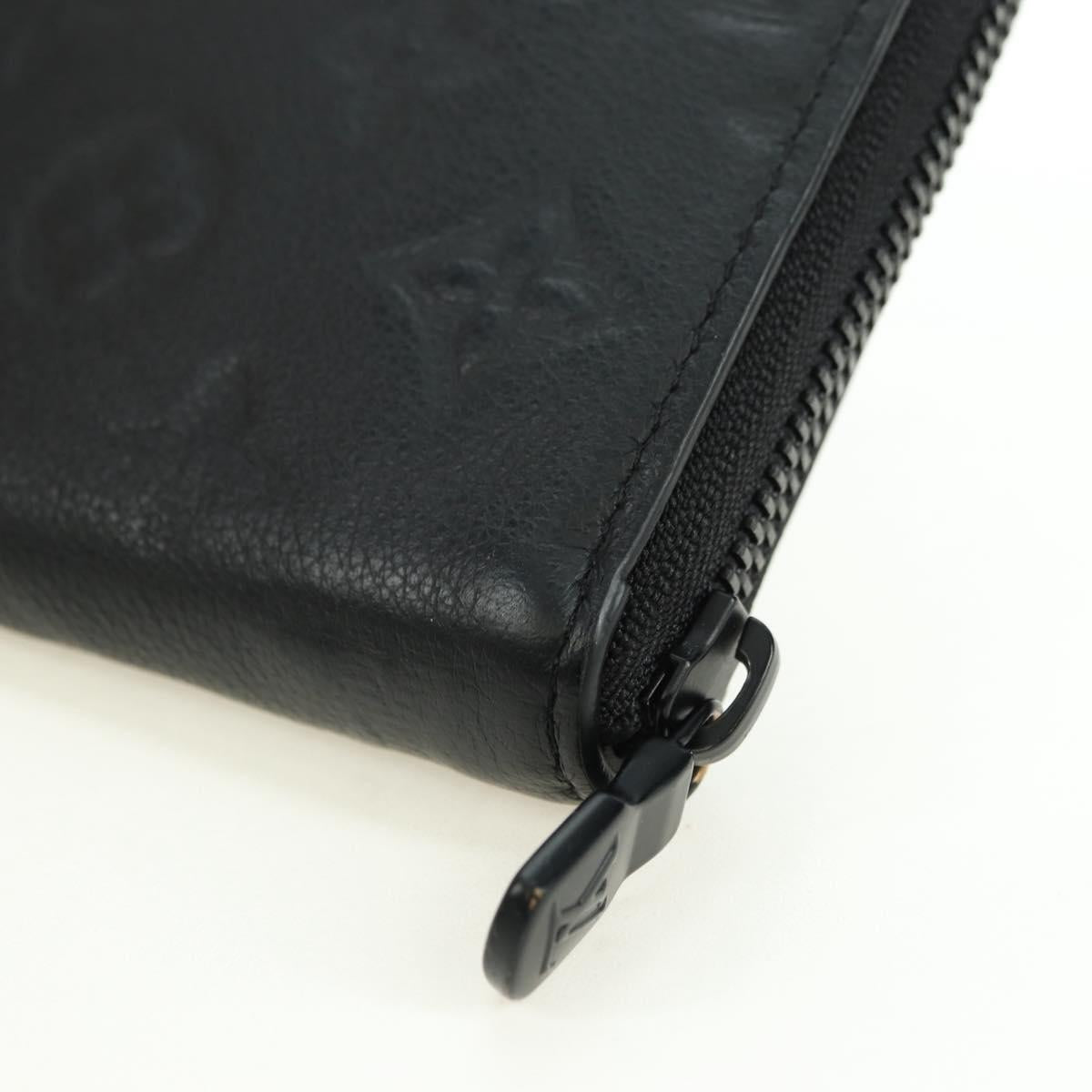 LOUIS VUITTON Empreinte Zippy Wallet Horizontal Wallet Black M11721 Auth 179337M