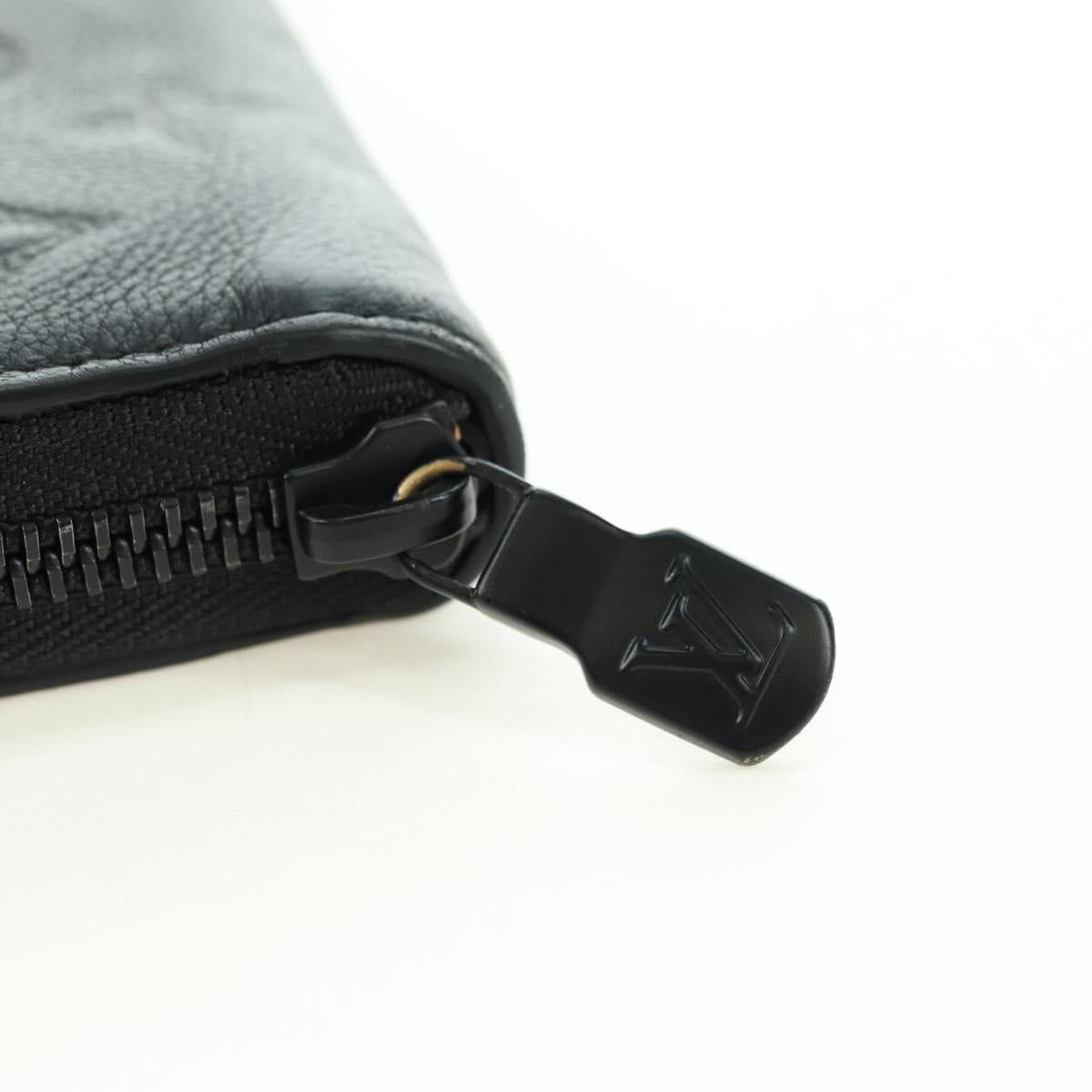 LOUIS VUITTON Empreinte Zippy Wallet Horizontal Wallet Black M11721 Auth 179337M