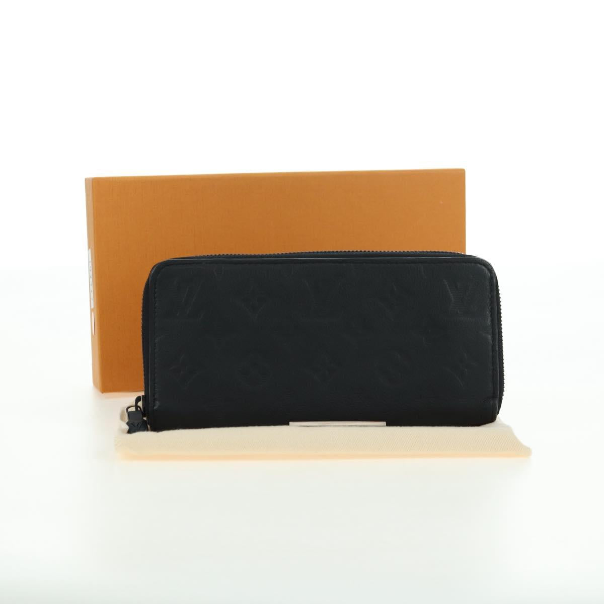 LOUIS VUITTON Empreinte Zippy Wallet Horizontal Wallet Black M11721 Auth 179337M