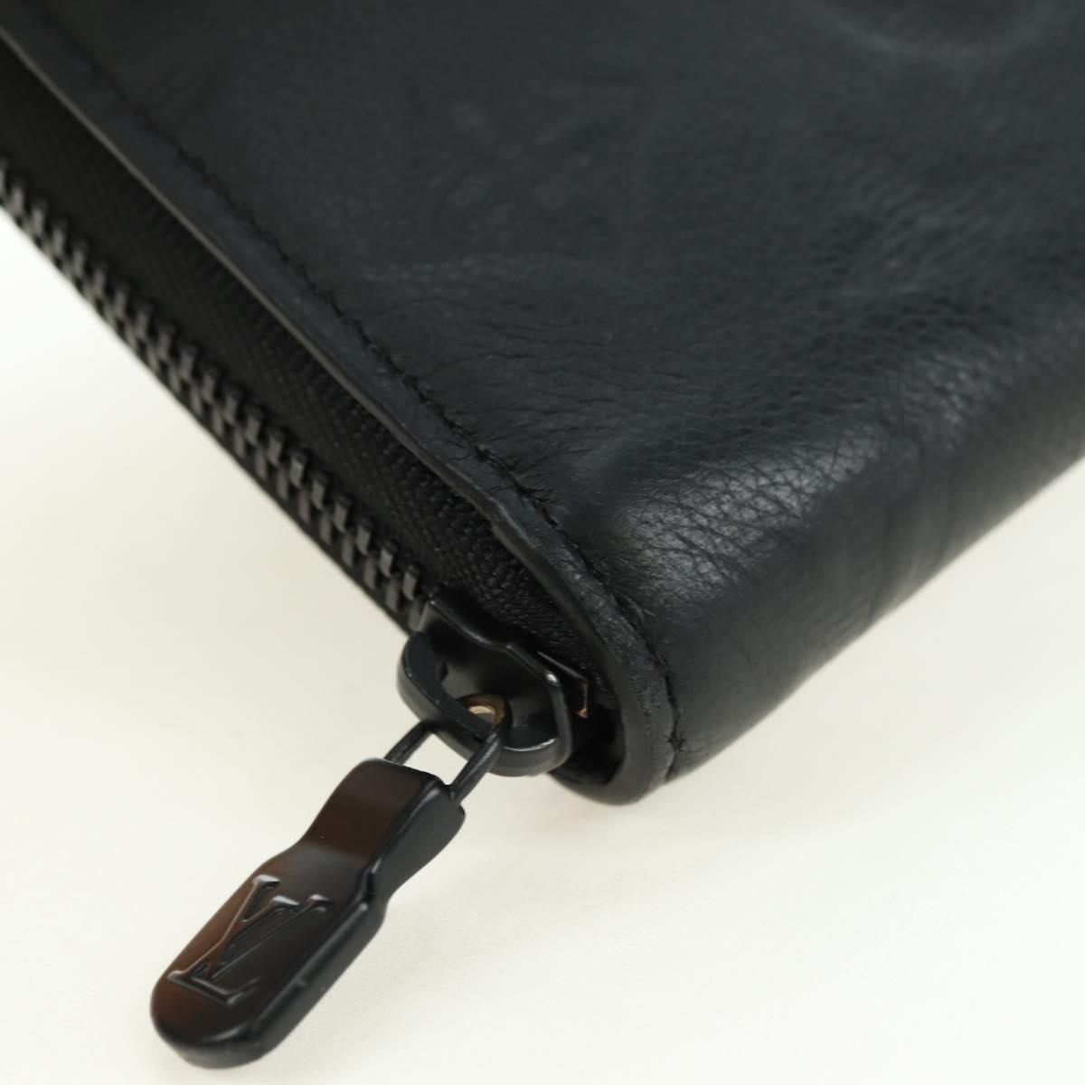 LOUIS VUITTON Empreinte Zippy Wallet Horizontal Wallet Black M11721 Auth 179337M