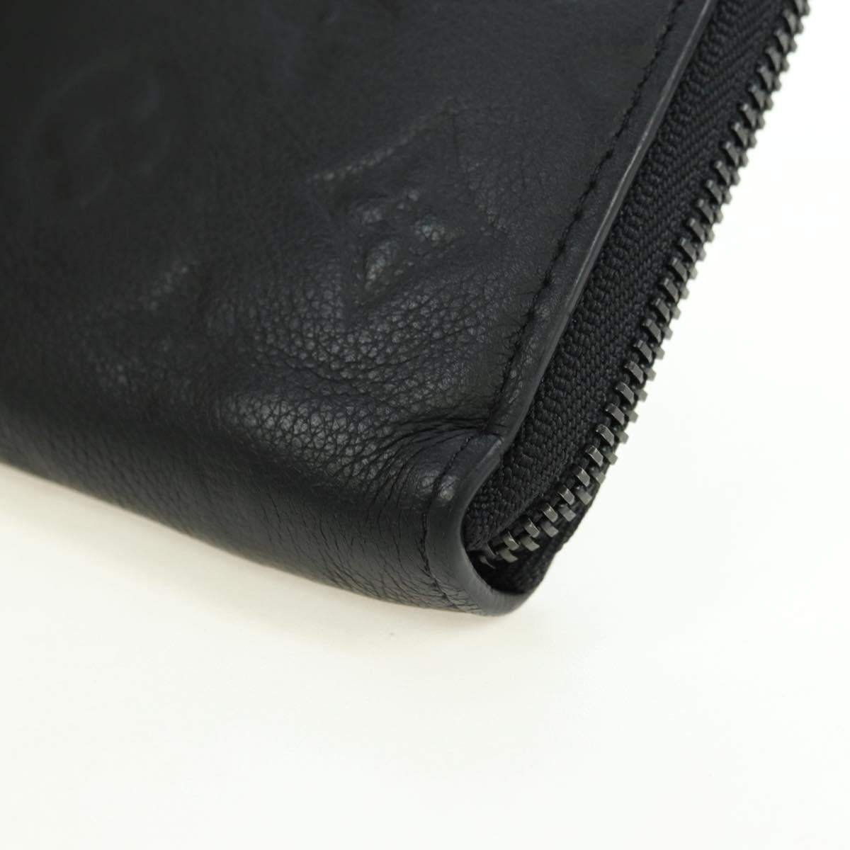 LOUIS VUITTON Empreinte Zippy Wallet Horizontal Wallet Black M11721 Auth 179337M