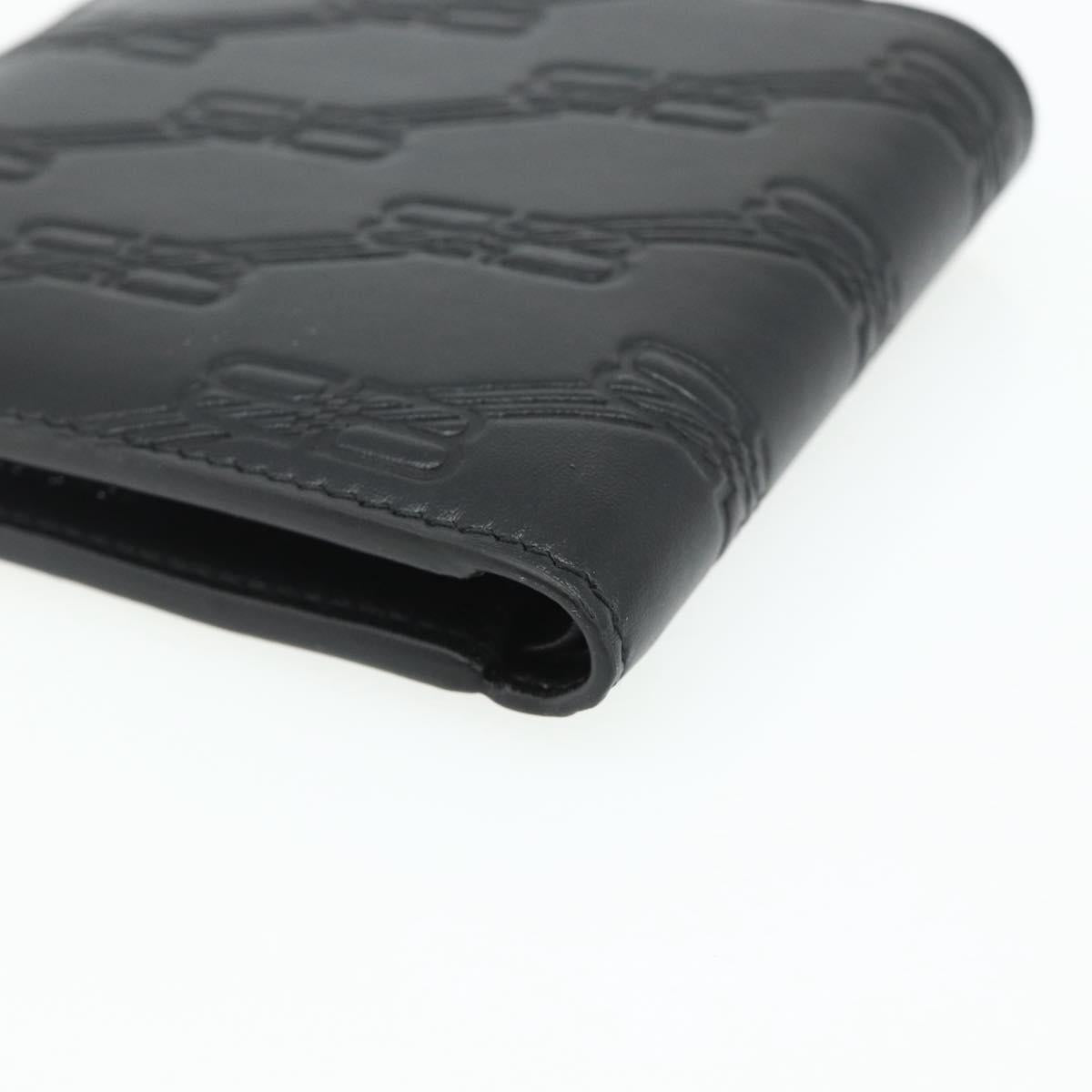 BALENCIAGA Compact Wallet Leather Black 721940 Auth 179338A