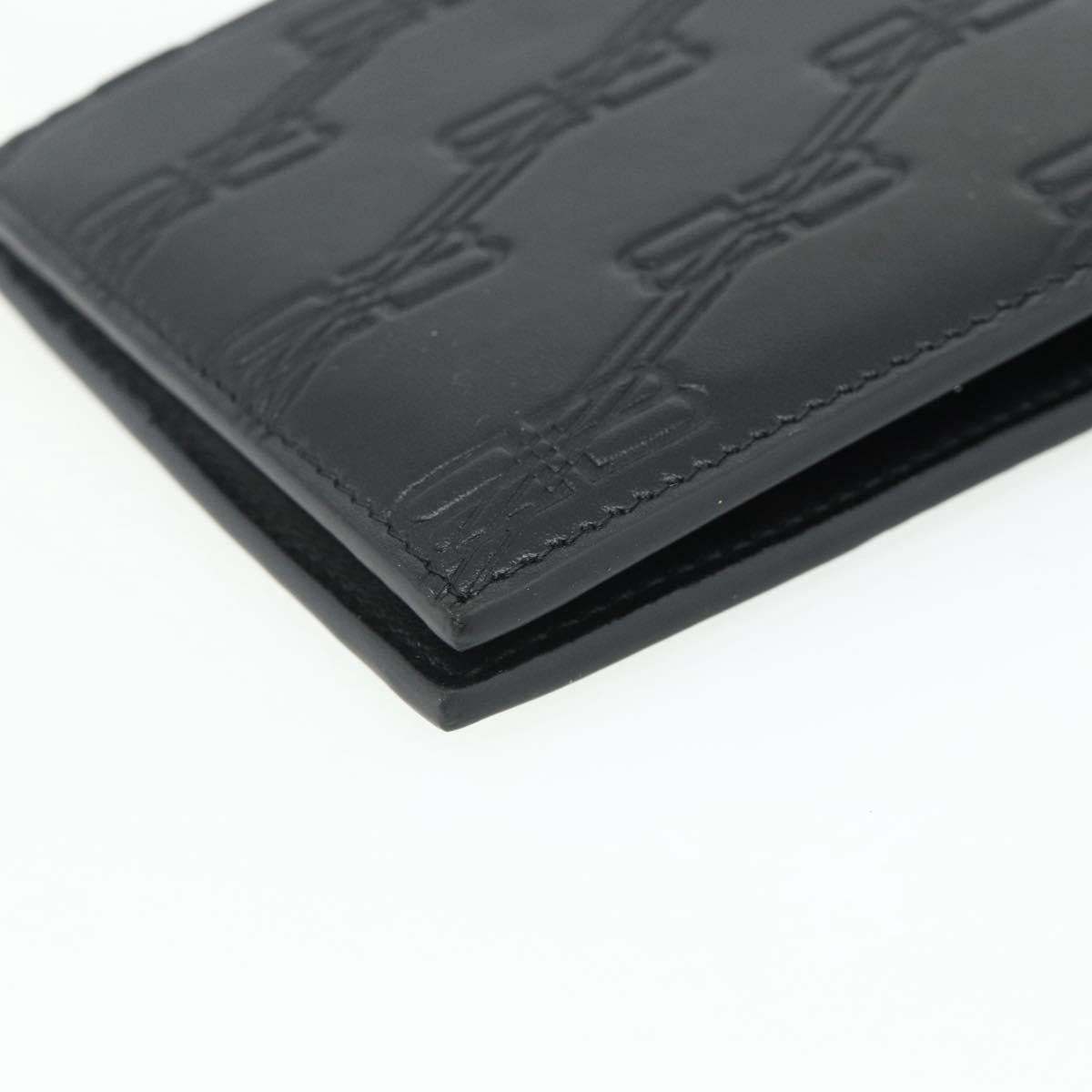 BALENCIAGA Compact Wallet Leather Black 721940 Auth 179338A