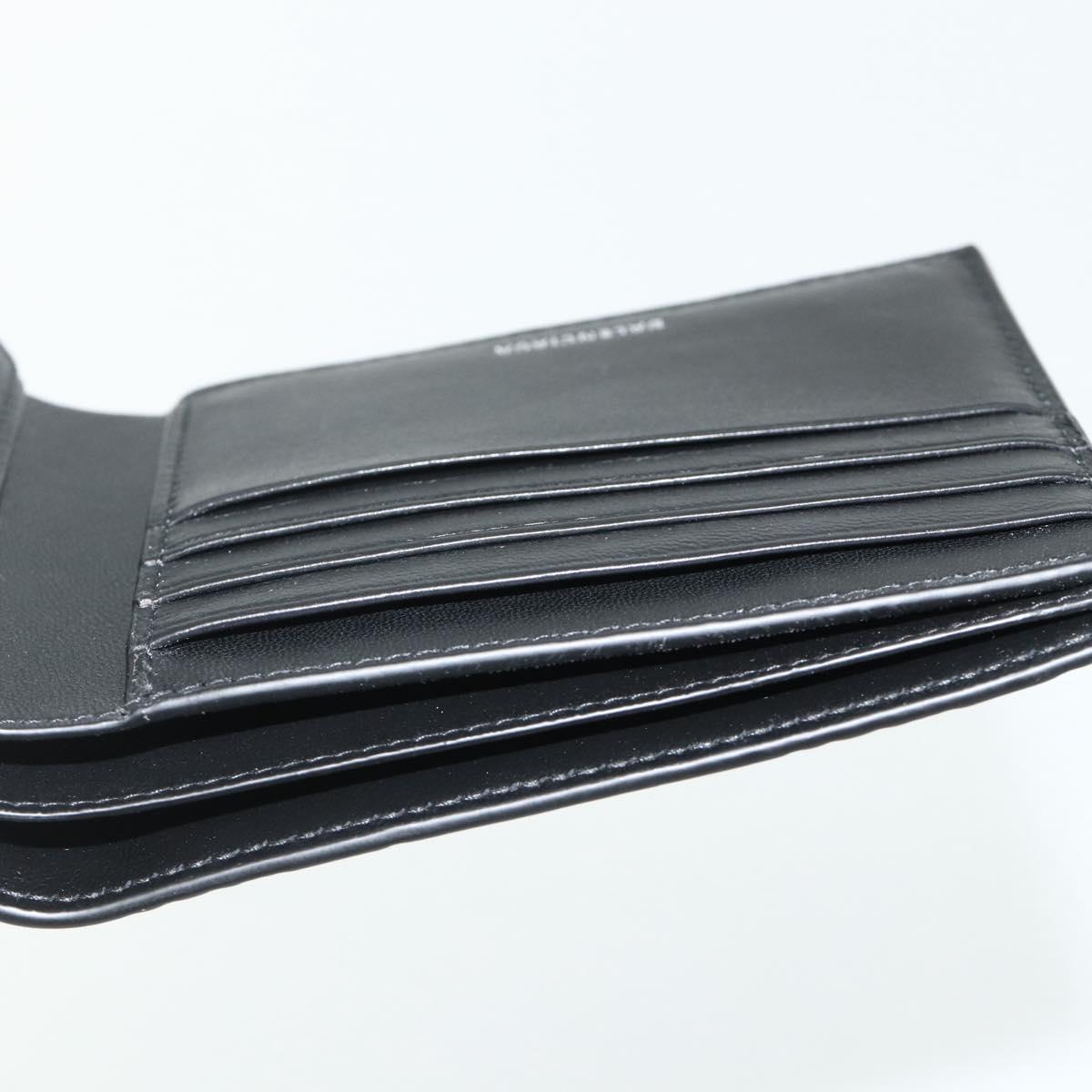 BALENCIAGA Compact Wallet Leather Black 721940 Auth 179338A