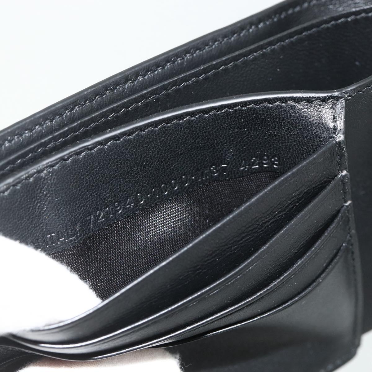 BALENCIAGA Compact Wallet Leather Black 721940 Auth 179338A