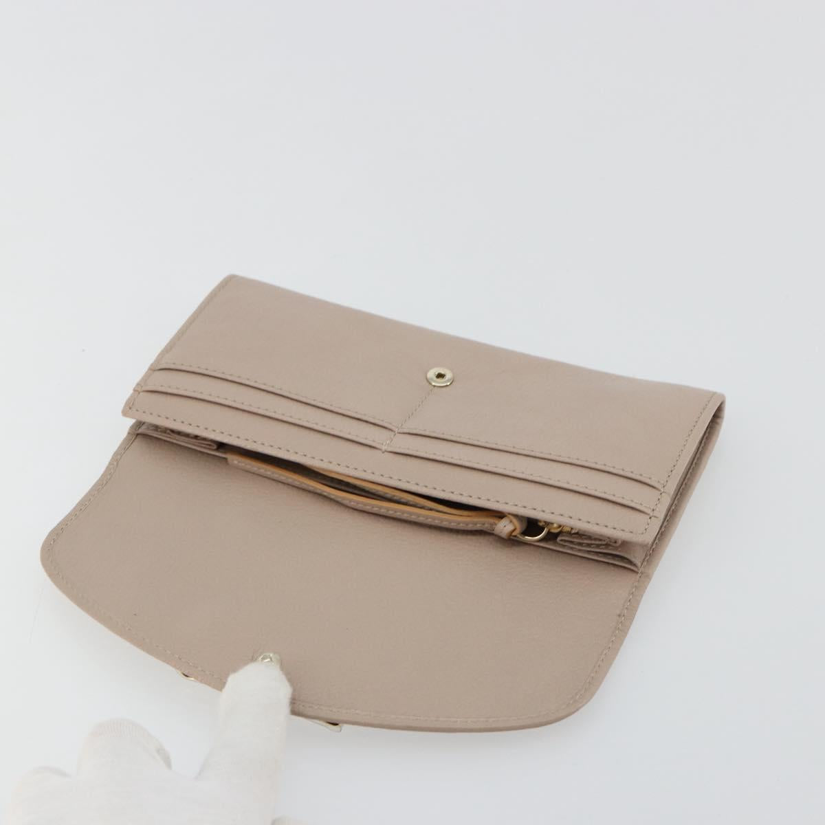 Chloe Lily Long Wallet Leather Pink Gold Auth 179343A