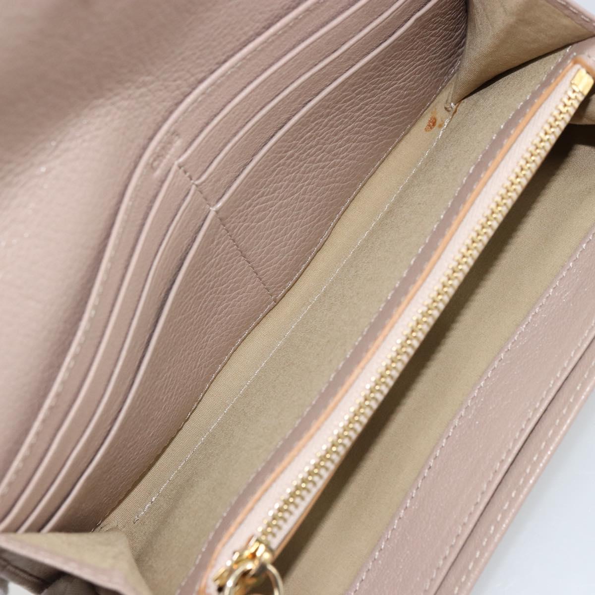 Chloe Lily Long Wallet Leather Pink Gold Auth 179343A