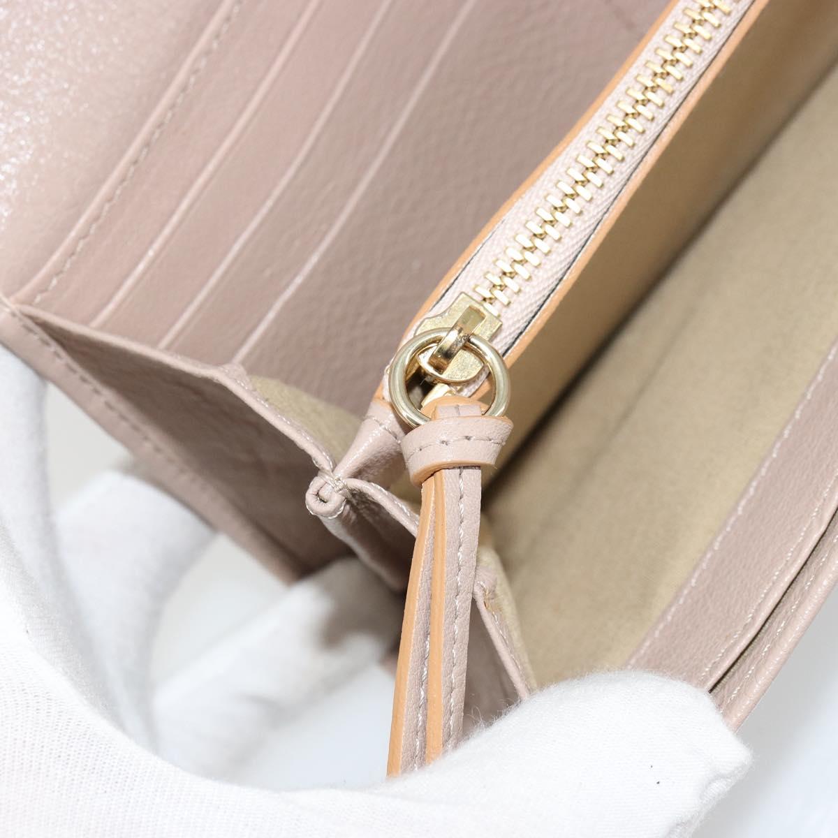 Chloe Lily Long Wallet Leather Pink Gold Auth 179343A