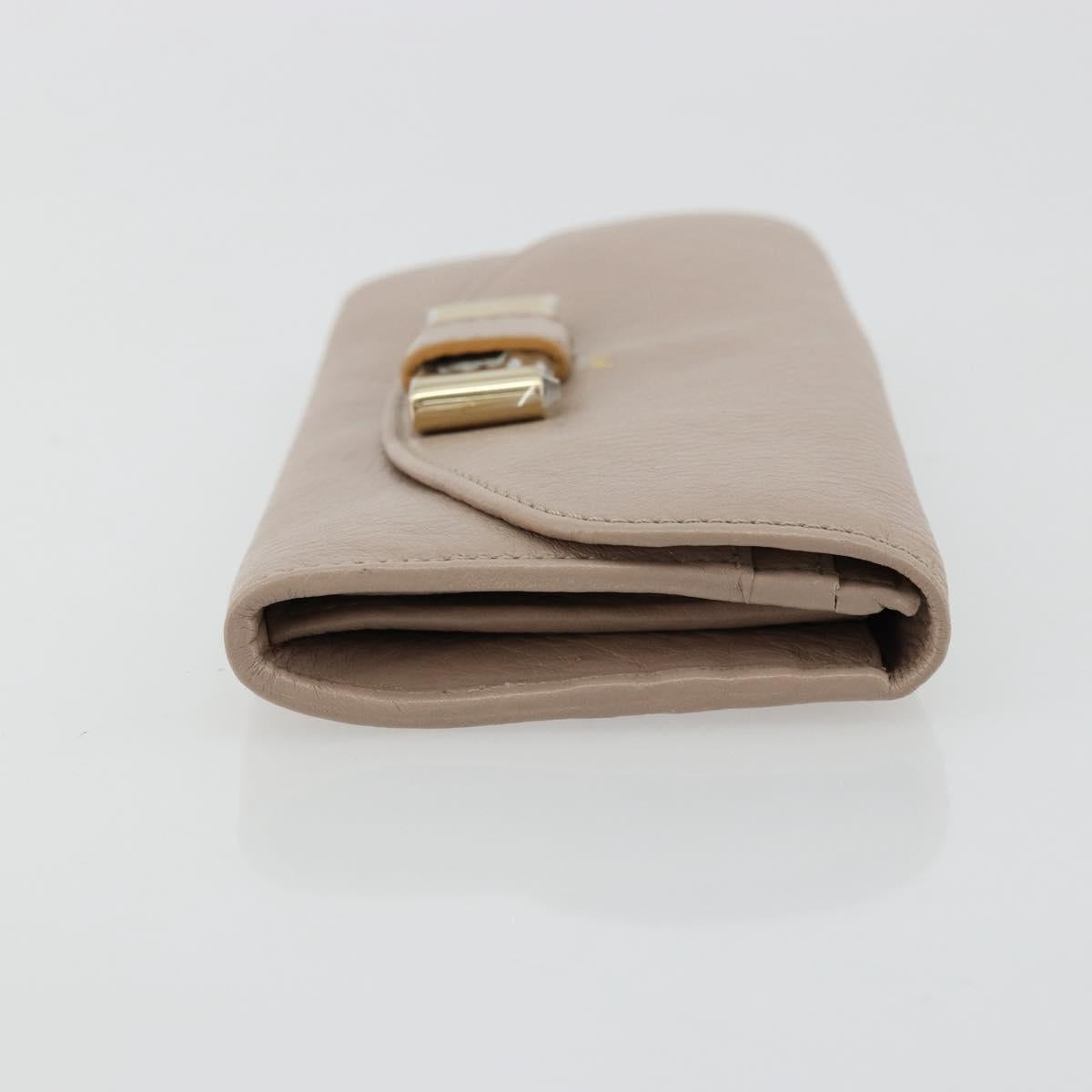 Chloe Lily Long Wallet Leather Pink Gold Auth 179343A