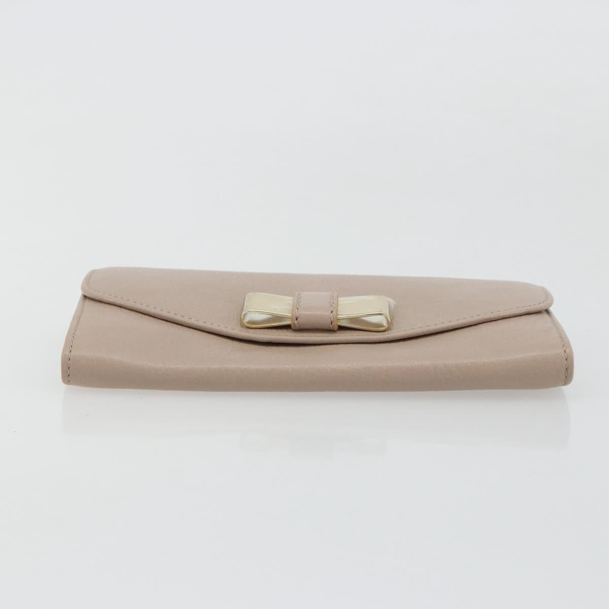 Chloe Lily Long Wallet Leather Pink Gold Auth 179343A