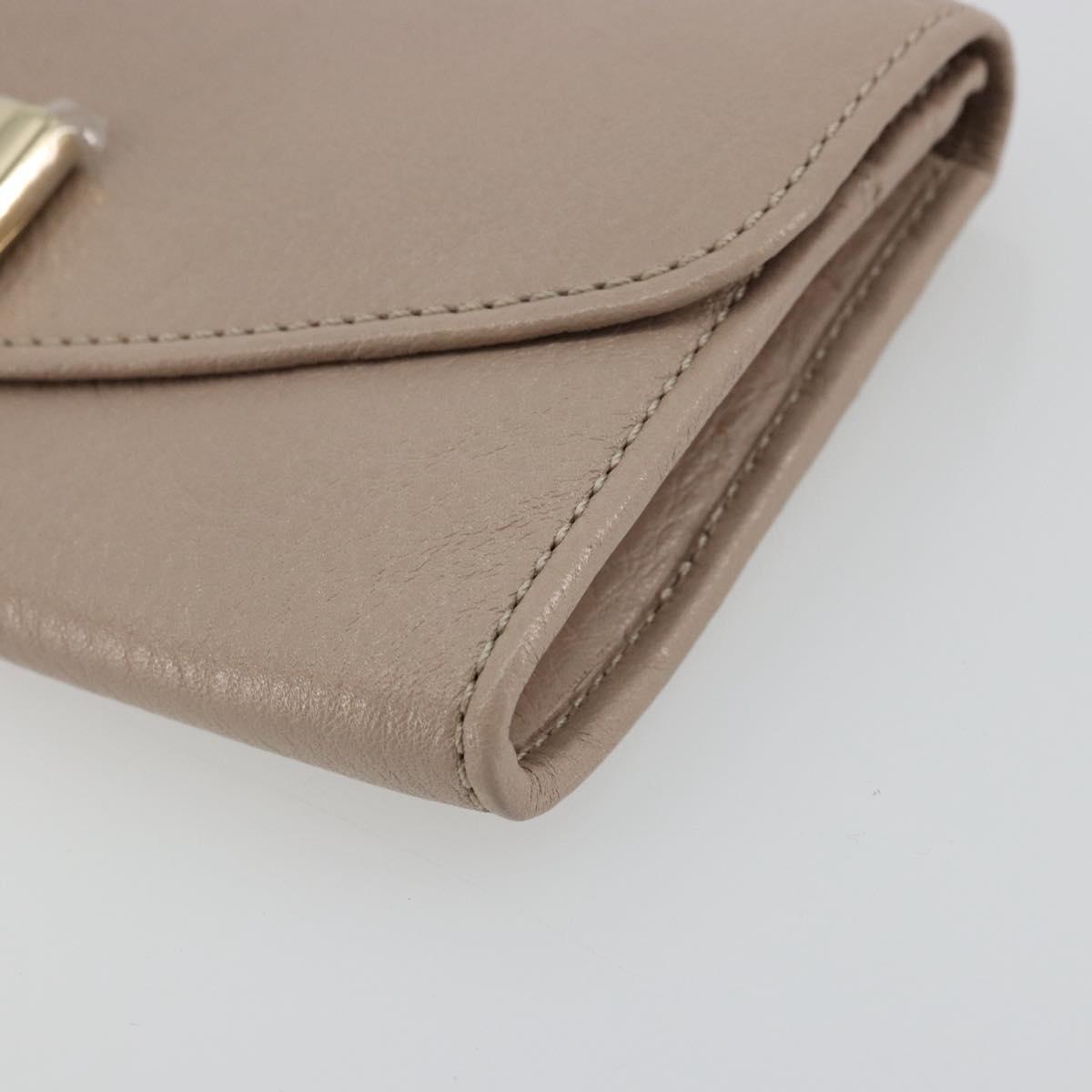 Chloe Lily Long Wallet Leather Pink Gold Auth 179343A